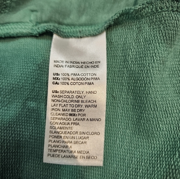 Chico's Zenergy Pima‎ Cotton Tie Dye Astro Green Hooded Cardigan Size Small - Picture 6 of 8